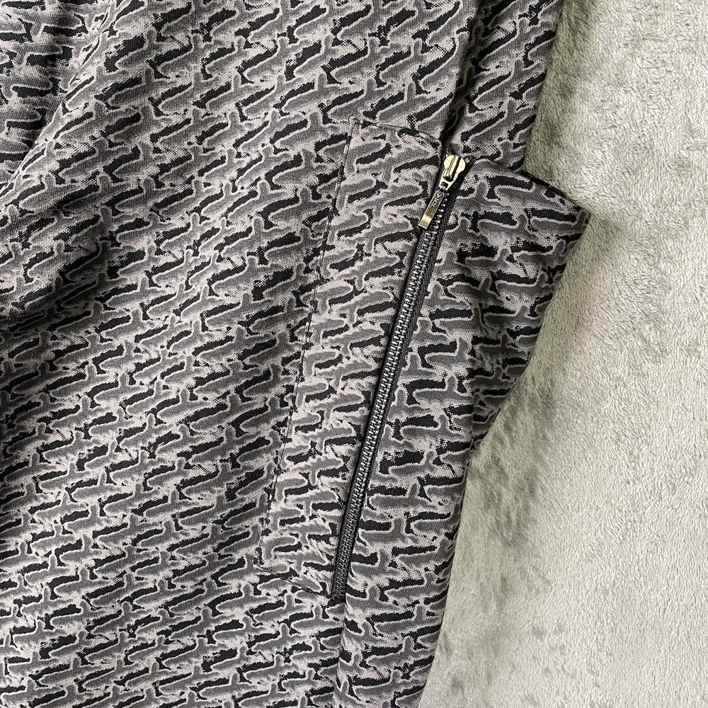 Matthildur Pants Womens Sz S Grey Black Zen Print Artsy French Terry Zip Pockets - Picture 8 of 13